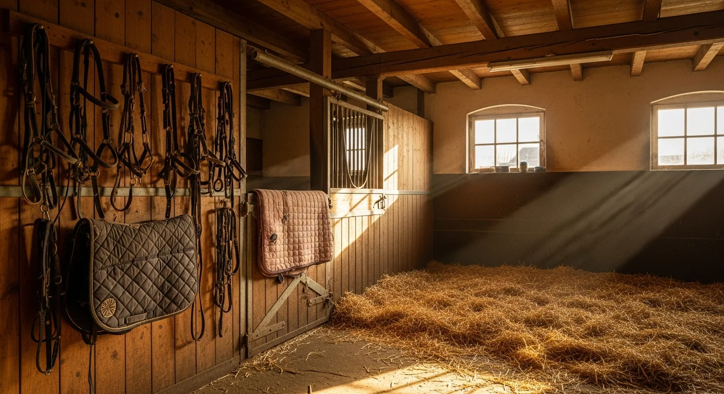 Gemütliche norddeutsche Stallatmosphäre mit warmem Licht